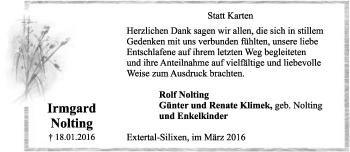 Anzeige  Irmgard Nolting  Lippische Landes-Zeitung