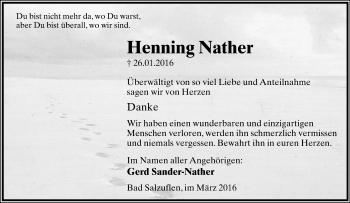 Anzeige  Henning Nather  Lippische Landes-Zeitung