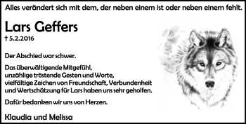 Anzeige  Lars Geffers  Lippische Landes-Zeitung