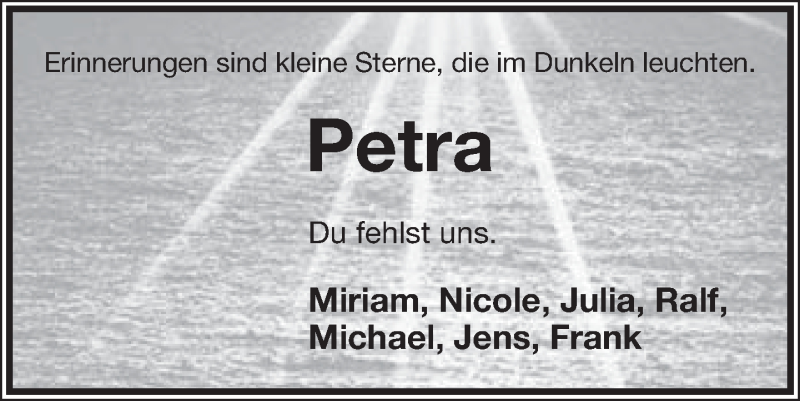  Traueranzeige für Petra Möller vom 30.04.2016 aus Lippische Landes-Zeitung