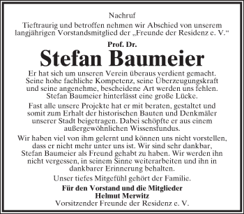 Anzeige  Stefan Baumeier  Lippische Landes-Zeitung