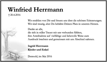 Anzeige  Winfried Herrmann  Lippische Landes-Zeitung