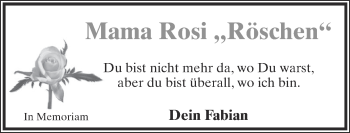 Anzeige  Rosemarie SchÃ¶nhage  Lippische Landes-Zeitung