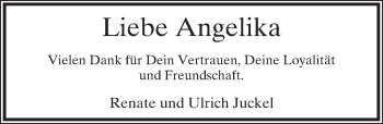 Anzeige  Angelika Birkholz  Lippische Landes-Zeitung