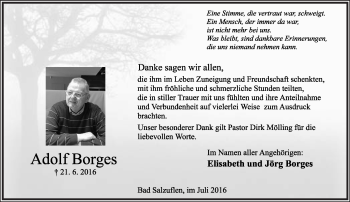 Anzeige  Adolf Borges  Lippische Landes-Zeitung