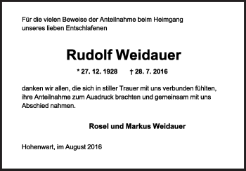 Anzeige  Rudolf Weidauer  Lippische Landes-Zeitung