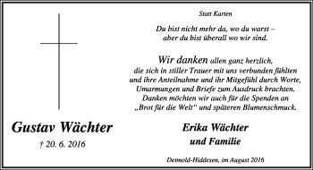 Anzeige  Gustav Wächter  Lippische Landes-Zeitung