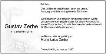 Anzeige  Gustav Zerbe  Lippische Landes-Zeitung