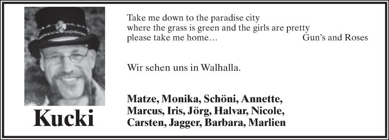  Traueranzeige für Uwe Kuckelkorn vom 21.01.2017 aus Lippische Landes-Zeitung