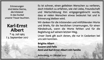 Anzeige  Karl-Ernst Albert  Lippische Landes-Zeitung