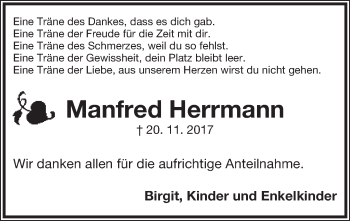 Anzeige  Manfred Herrmann  Lippische Landes-Zeitung
