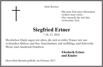 Anzeige  Siegfried Ertner  Lippische Landes-Zeitung