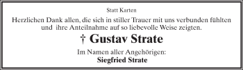 Anzeige  Gustav Strate  Lippische Landes-Zeitung