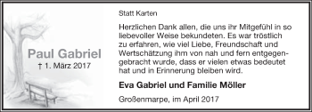 Anzeige  Paul Gabriel  Lippische Landes-Zeitung