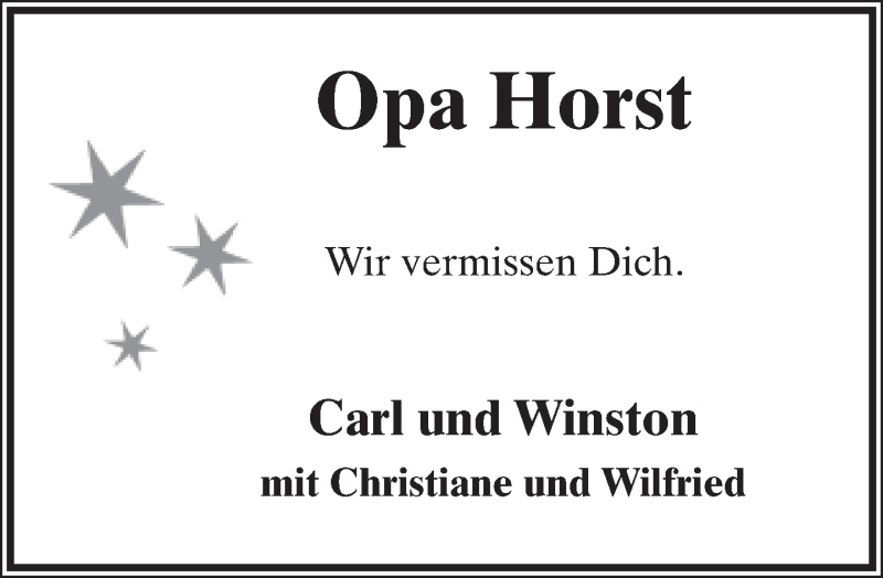  Traueranzeige für Horst Dohmeier vom 17.05.2017 aus Lippische Landes-Zeitung