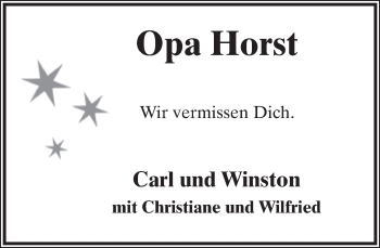 Anzeige  Horst Dohmeier  Lippische Landes-Zeitung