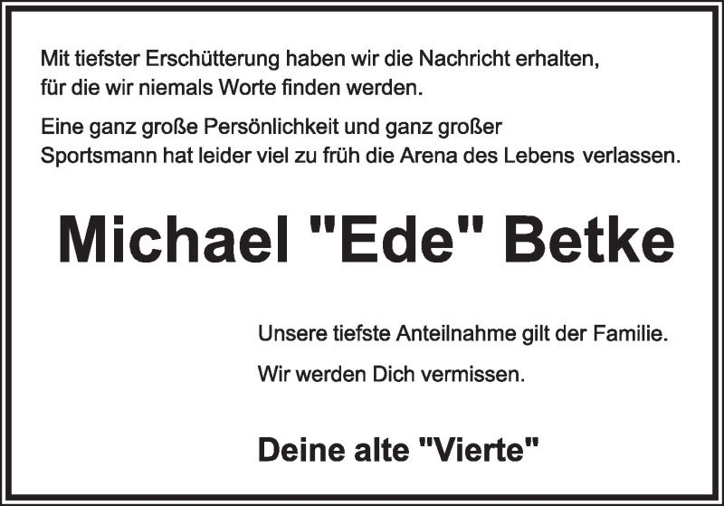  Traueranzeige für Michael Betke vom 19.05.2017 aus Lippische Landes-Zeitung