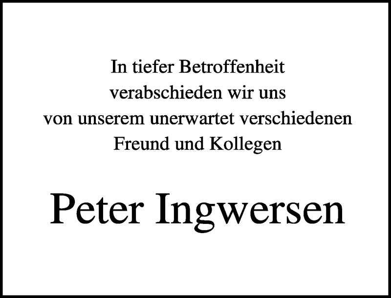  Traueranzeige für Peter Ingwersen vom 26.07.2017 aus Lippische Landes-Zeitung