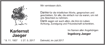 Anzeige  Karlernst Jaeger  Lippische Landes-Zeitung
