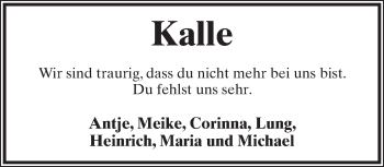 Anzeige  Karl-Heinz Schiewek  Lippische Landes-Zeitung