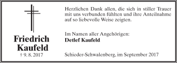Anzeige  Friedrich Kaufeld  Lippische Landes-Zeitung