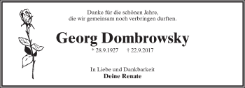 Anzeige  Georg Dombrowsky  Lippische Landes-Zeitung