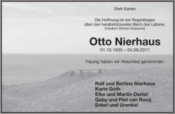 Anzeige  Otto Nierhaus  Lippische Landes-Zeitung