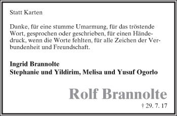 Anzeige  Rolf Brannolte  Lippische Landes-Zeitung