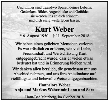 Anzeige  Kurt Weber  Lippische Landes-Zeitung