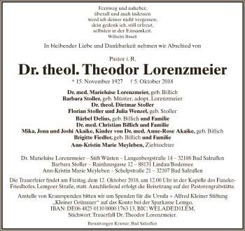 Anzeige  Theodor Lorenzmeier  Lippische Landes-Zeitung