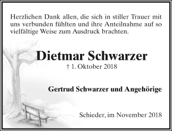 Anzeige  Dietmar Schwarzer  Lippische Landes-Zeitung