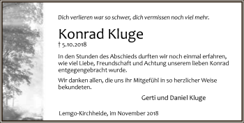 Anzeige  Konrad Kluge  Lippische Landes-Zeitung
