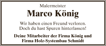 Anzeige  Marco König  Lippische Landes-Zeitung