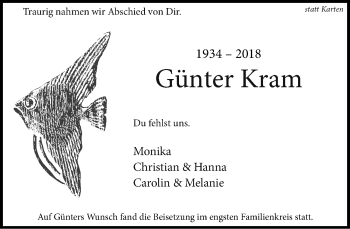 Anzeige  Günter Kram  Lippische Landes-Zeitung