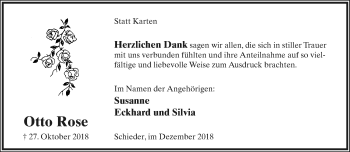 Anzeige  Otto Rose  Lippische Landes-Zeitung