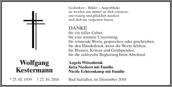 Anzeige  Wolfgang Kestermann  Lippische Landes-Zeitung