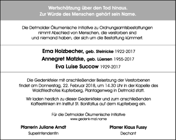 Anzeige  Detmolder Ökumenische Initiative  Lippische Landes-Zeitung
