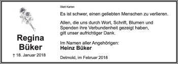 Anzeige  Regina Büker  Lippische Landes-Zeitung