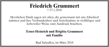 Anzeige  Friedrich Grummert  Lippische Landes-Zeitung