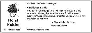 Anzeige  Horst Kulcke  Lippische Landes-Zeitung