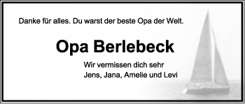 Anzeige  Erwin Kölln  Lippische Landes-Zeitung