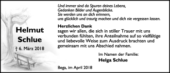 Anzeige  Helmut Schlue  Lippische Landes-Zeitung