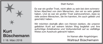 Anzeige  Kurt Büschemann  Lippische Landes-Zeitung