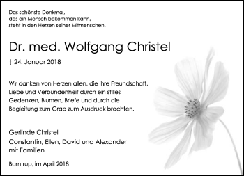 Anzeige  Wolfgang Christel  Lippische Landes-Zeitung
