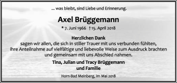 Anzeige  Axel Brüggemann  Lippische Landes-Zeitung
