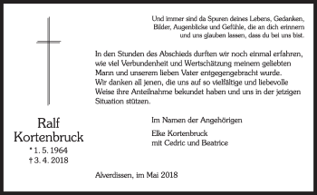 Anzeige  Ralf Kortenbruck  Lippische Landes-Zeitung