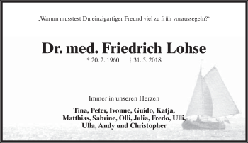 Anzeige  Friedrich Lohse  Lippische Landes-Zeitung