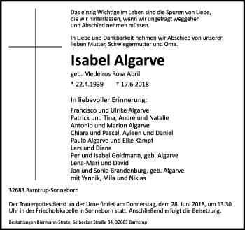Anzeige  Isabel Algarve  Lippische Landes-Zeitung