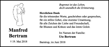 Anzeige  Manfred Bertram  Lippische Landes-Zeitung