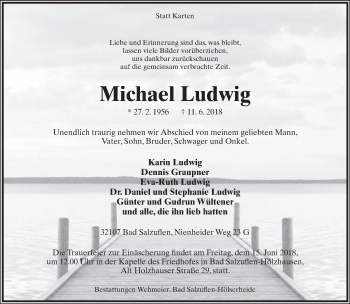 Anzeige  Michael Ludwig  Lippische Landes-Zeitung